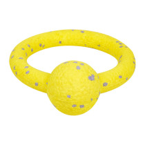 FOFOS Durable Puller with Ball Dog Toy, Yellow