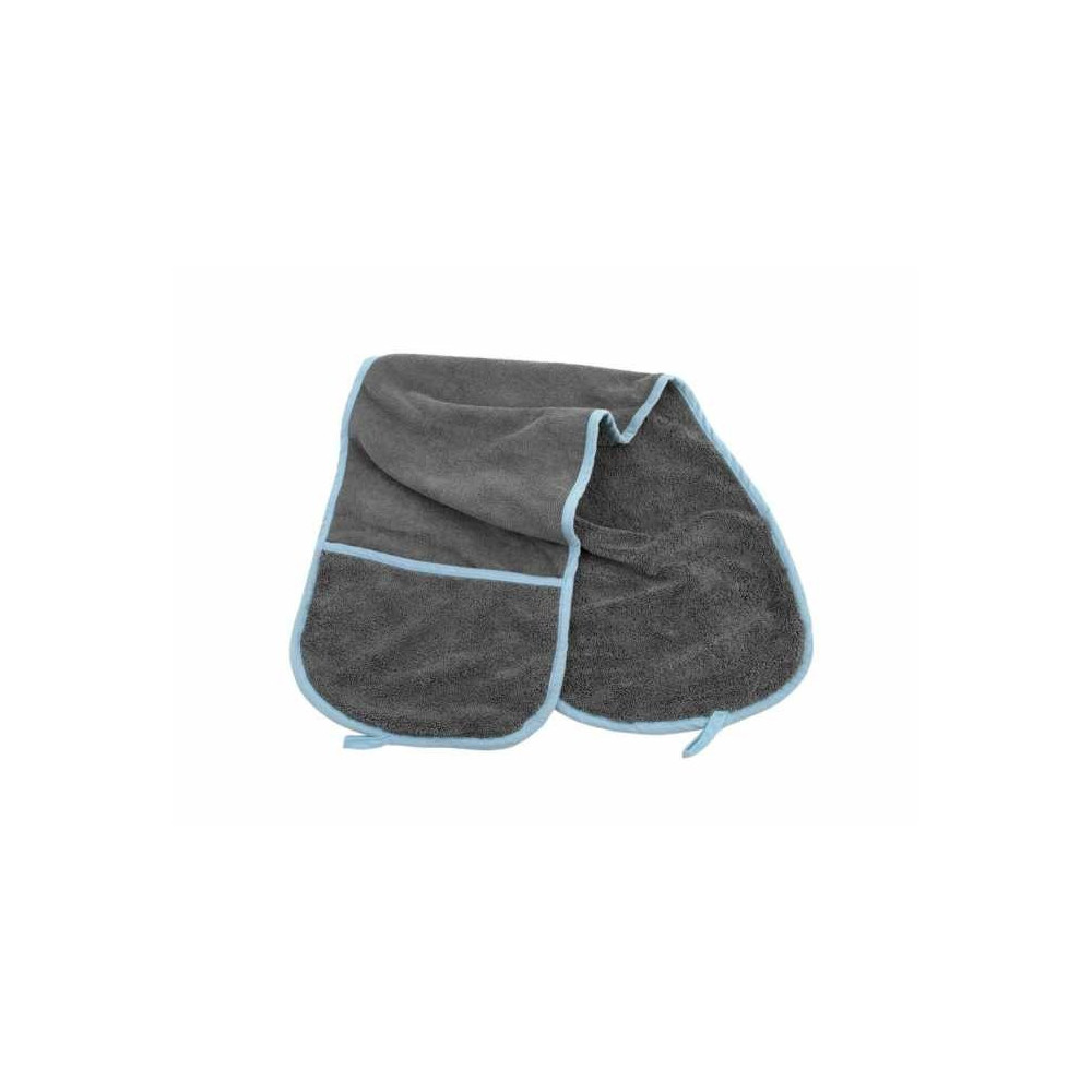 Furrish Microfleece Dog Towel, Black-Blue