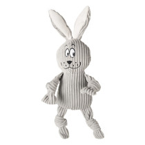 FOFOS Fluffy Rabbit Stuffed Soft Squeaky Plush Dog Toy, Grey