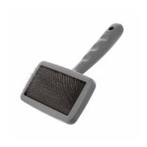 Furrish Soft Dog Slicker Brush, Medium, Silver-Black