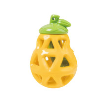 FOFOS Fruity Bites Pear Treat Dispensing Dog Toy, Yellow