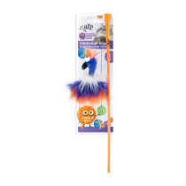 All For Paws Furry Ball Fluffy Bird Wand, Orange