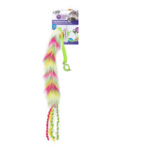 All For Paws Furry Ball Fluffy Spring With Finger Ring, Light Green