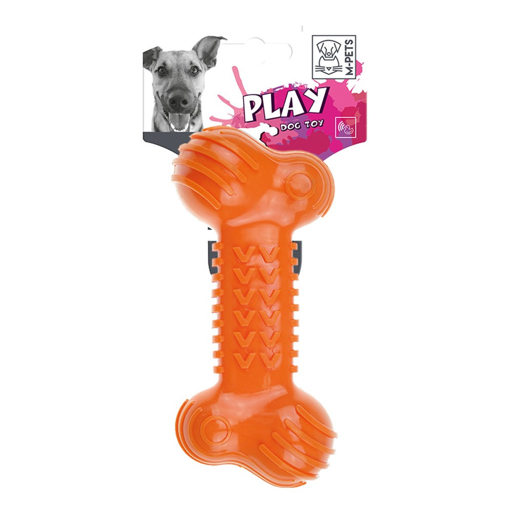 M-Pets Fun Bone Durable Dog Toy, Orange