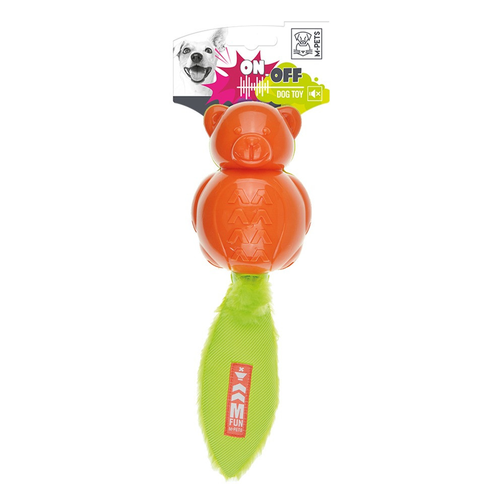 M-Pets On/Off Teddy Orange And Green Dog Toy