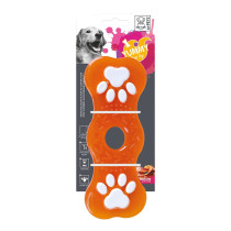 M-Pets Yummy Bone Dog Toy, White/Orange