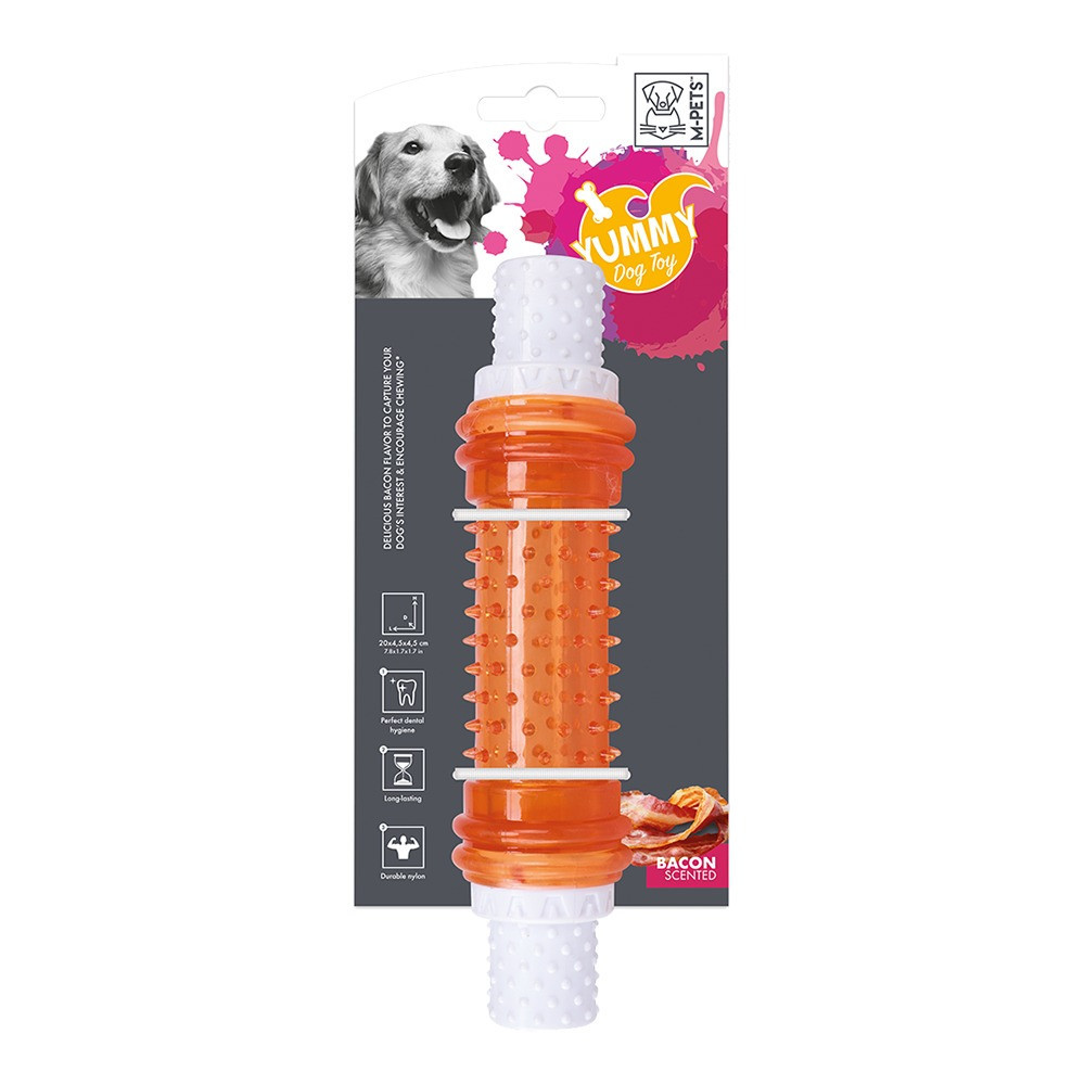 M-Pets Yummy Stick Dog Toy, White/Orange