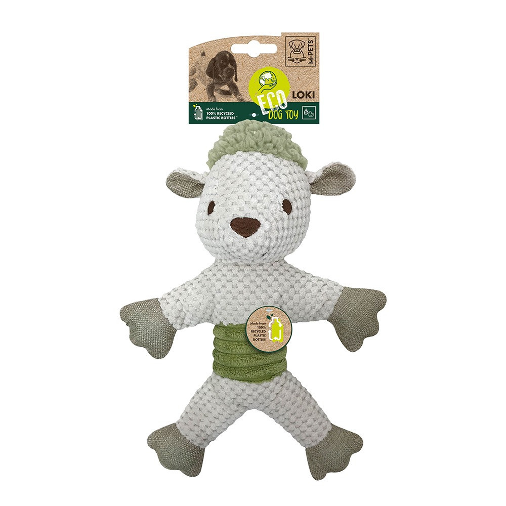 M-Pets Loki Ecco Dog Toy, Lightweight, White/Grey