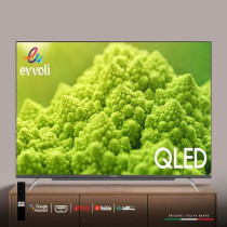 Evvoli 43 Inch 4K QLED Android Smart TV Frameless, Black, 43EV250QA