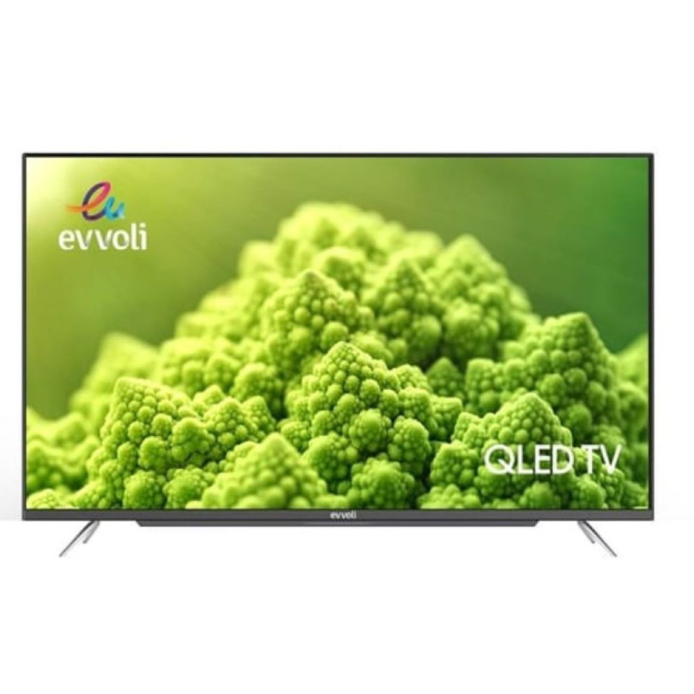 Evvoli 43 Inch 4K QLED Android Smart TV Frameless, Black, 43EV250QA