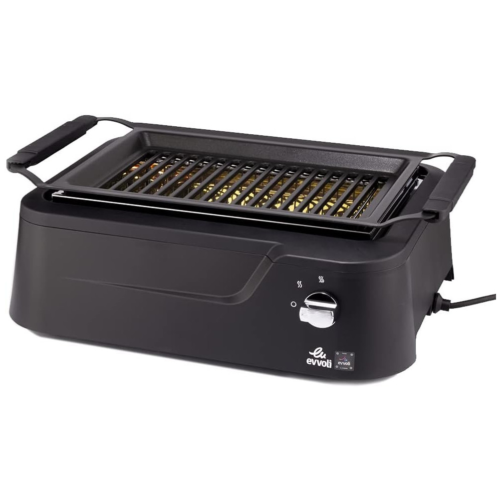 Evvoli Electric Grill Indoor Outdoor Non-stick Smokeless 1660W EVKA-GR1660B