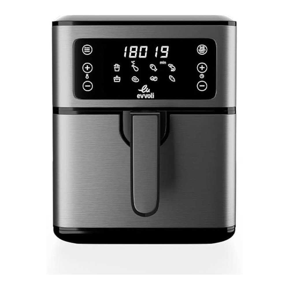 Evvoli Air Fryer 5.5 Liters With Digital Control Panel Display, 8 Preset Programs And Built-In Preheat Function, 1700W, EVKA-AF5508D
