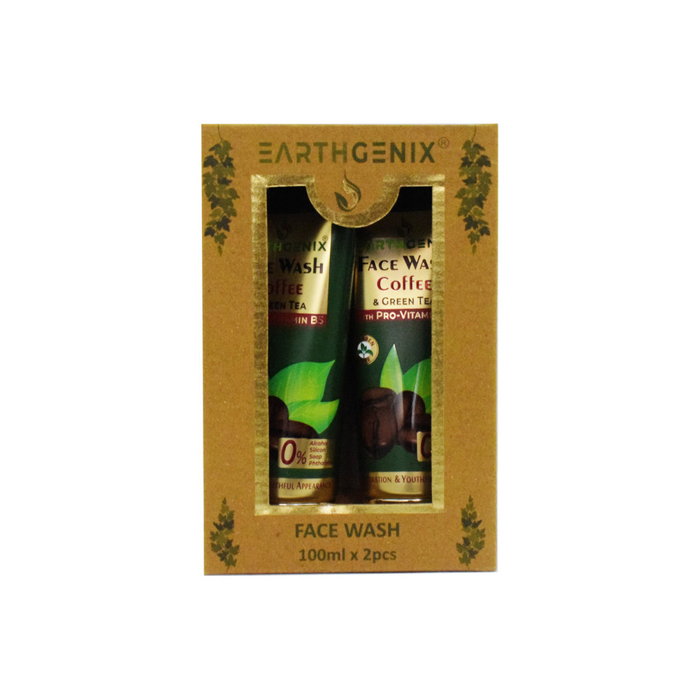 Earthgenix Coffee And Green Tea Face wash 100nl x 2 Twin Pack
