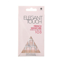 Elegant Touch French Manicure American Girl Pink 103, Pack Of 24 Nails With Glue, Medium