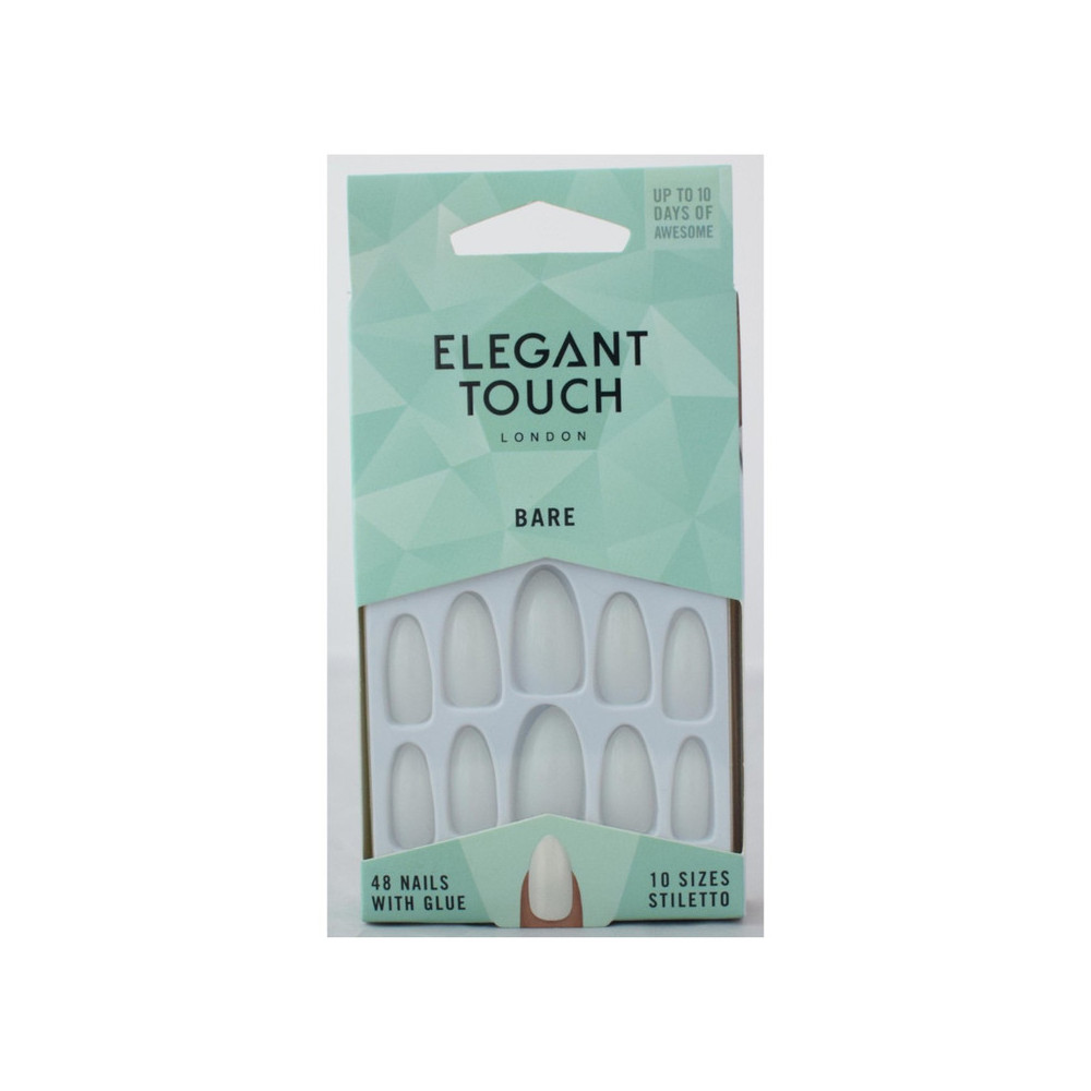 Elegant Touch Bare False Nails Pack Of 48 Nails With Glue