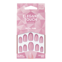 Elegant Touch Petal Pink Fake Nails Pack Of 24 Nails With Glue