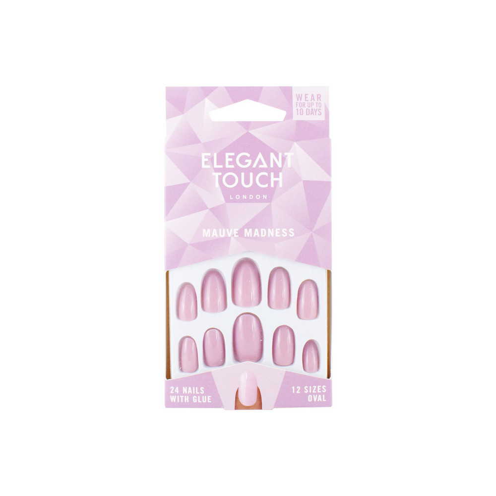 Elegant Touch Mauve Madness Fake Nails Pack Of 24 Nails With Glue