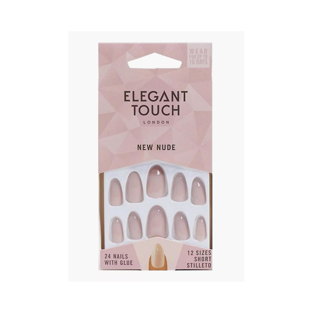 Elegant Touch New Nude Fake Nails Pack Of 24 Nails With Glue