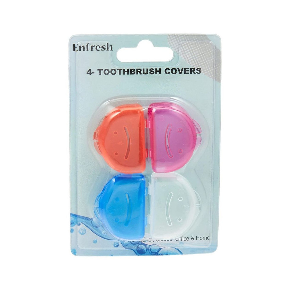 Enfresh Toothbrush Covers Pack Of 4, Multicolour