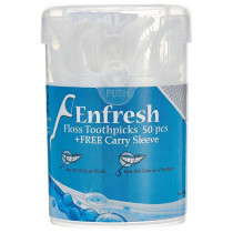 Enfresh Dental Floss Toothpicks Plus Carry Sleeve Pack OF 50pcs