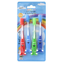 Enfresh Kids Special Toothbrushes With Cap Pack Of 4 pcs, Multicolour