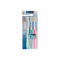 Enfresh Toothbrushes With Cap Pack Of 4 pcs With Soft Bristles, Multicolour