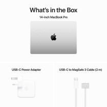 Apple MacBook Pro 2023, M3 Chip, 14 inch, 8CPU, 10GPU 1TB SSD, Silver MR7K3 English 1 Year Warranty