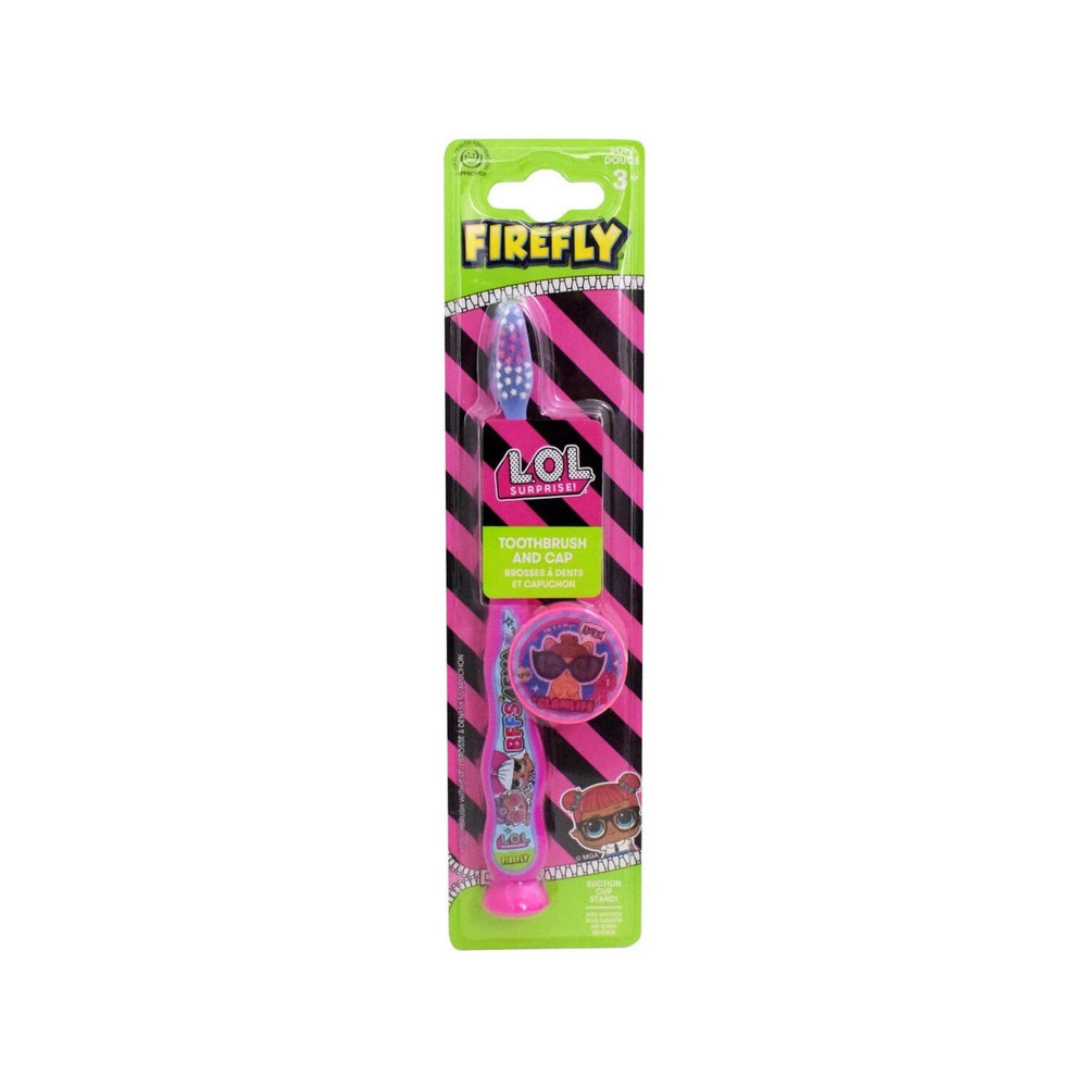Firefly LOL Surprise Kids Single Toothbrush And Cap With Suction Cup