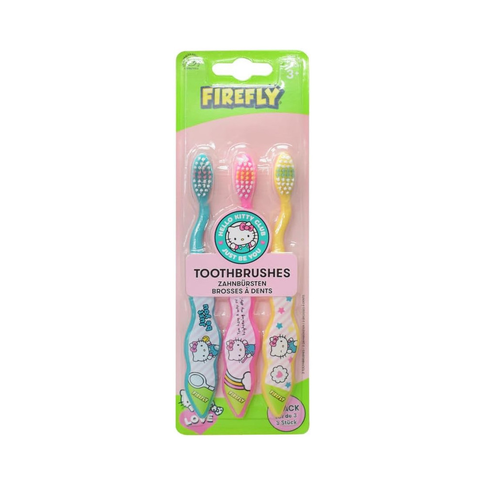 Firefly Hello Kitty Kids Tooth Brush Pack Of 3, Multicolor
