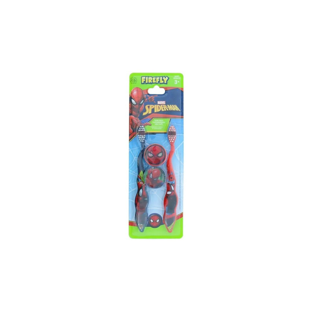 Firefly Spiderman Toothbrush With Cap, Pack Of 2
