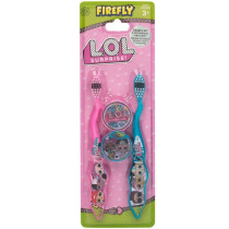 Firefly LOL Surprise Kids Toothbrushes With Cap, Pack Of 2