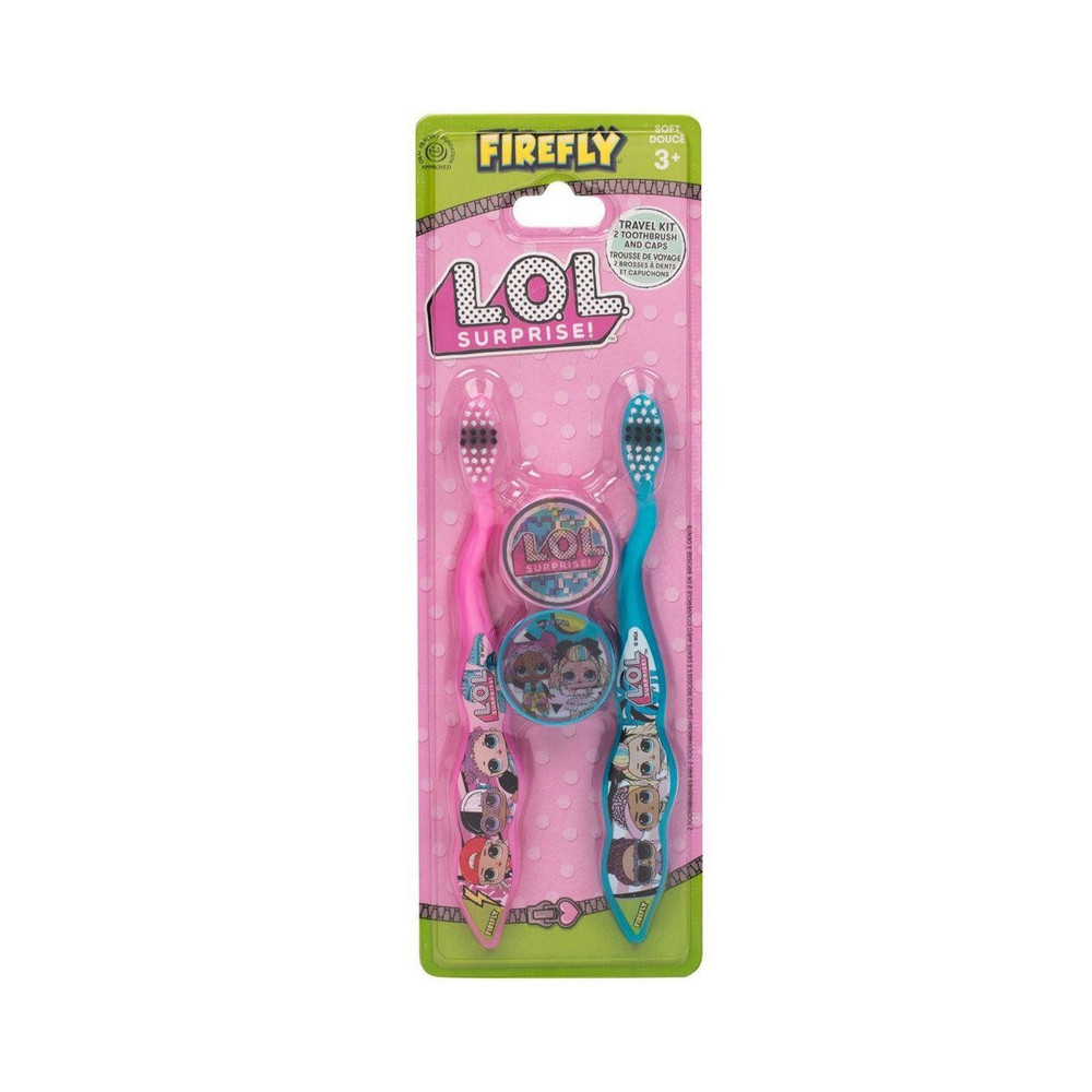 Firefly LOL Surprise Kids Toothbrushes With Cap, Pack Of 2