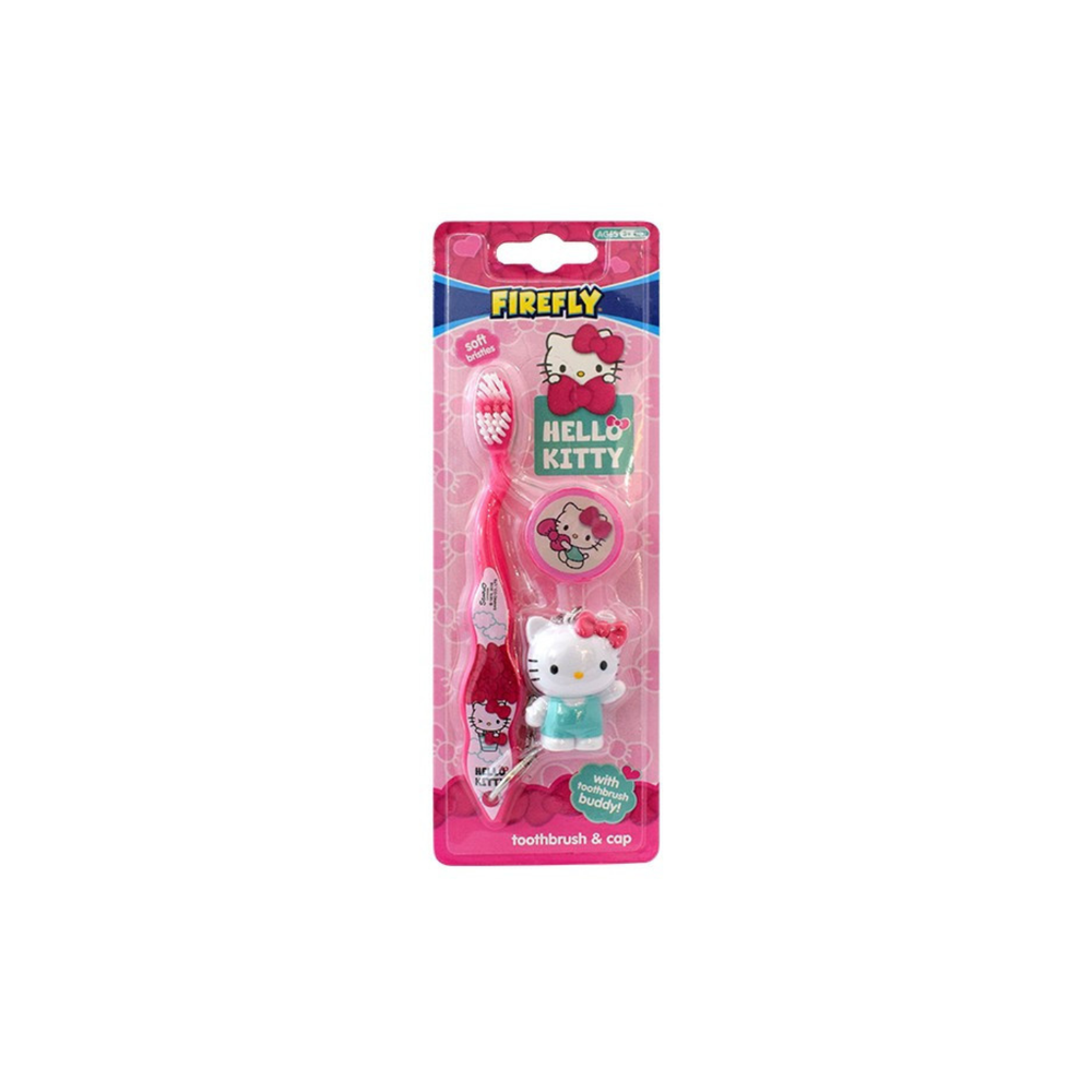 Firefly Hello Kitty Soft Bristles Kids ToothBrush With Cap And Toy