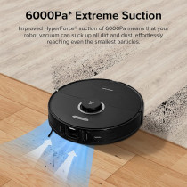 Roborock S8 Robot Vacuum Cleaner with Dual Brush & 6000Pa Suction & 3D Structured Light Obstacle Avoidance Robot Vacuum Compatible with Alexa for Pet Hair, Upgrade of Roborock S7 (Black), 1 Year Warranty