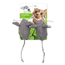 All For Paws Green Rush Catnip Mouse Cat Toy, 2 Pieces