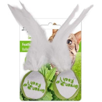 All For Paws Green Rush 2-Piece Feather Ball Cat Toy