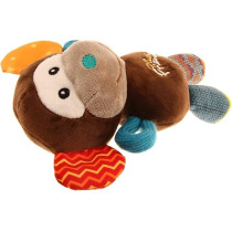 Gigwi Plush Friendz Squeaker Dog Toy, Monkey