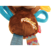Gigwi Plush Friendz Squeaker Dog Toy, Monkey