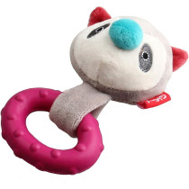 Gigwi Suppa Puppa Coon With Squeaker Inside, Plush/TPR, Small