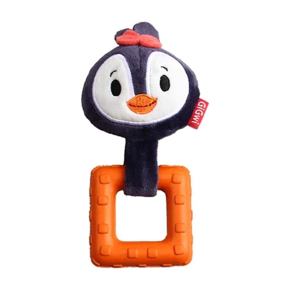 Gigwi Suppa Puppa Penguin With Squeaker Inside, Plush/TPR, Extra Small