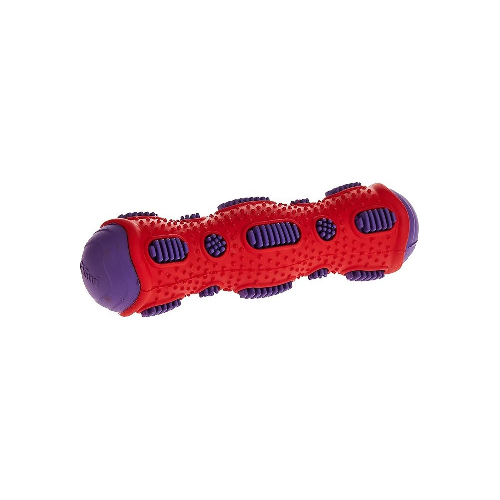 Gigwi Toothbrush Stick Rubber Dental Chew With Crackle Sound, Red