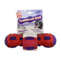Gigwi Toothbrush Stick Rubber Dental Chew With Crackle Sound, Red