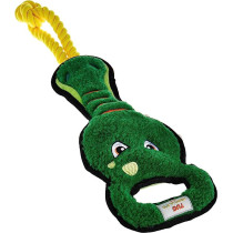 Gigwi Tug Hercules Squeaker Inside Dog Toy, Crocodile, Medium, Green