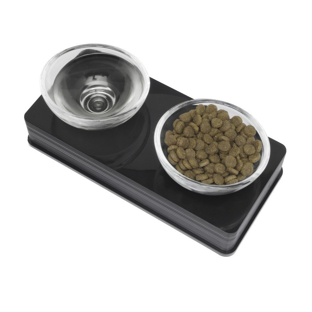 Hagen Easy To Clean Glass Cat Bowl, Black