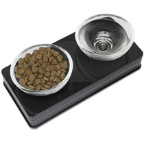 Hagen Easy To Clean Glass Cat Bowl, Black