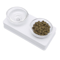 Hagen Easy To Clean Glass Cat Bowl, White