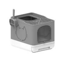 All For Paws Go Fresh Foldable Cat Litter Box, Grey