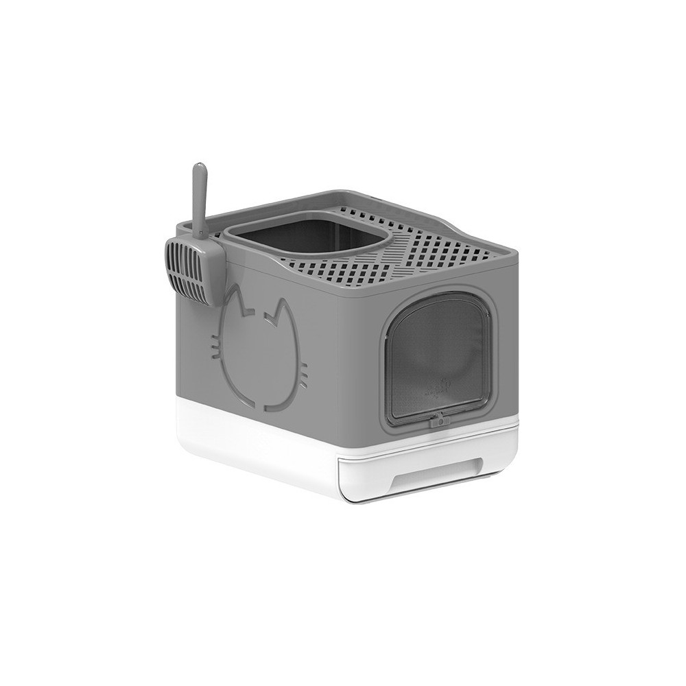 All For Paws Go Fresh Foldable Cat Litter Box, Grey