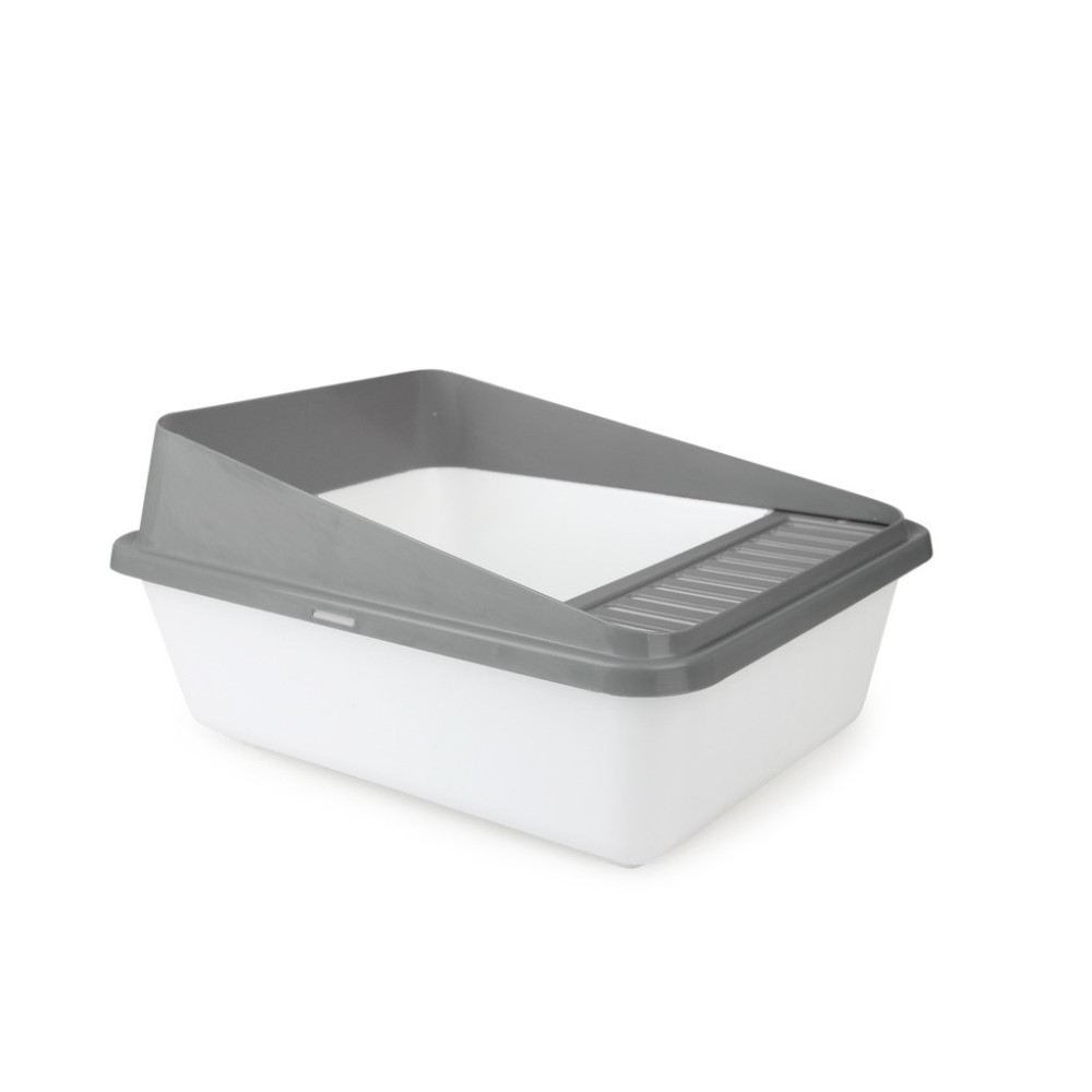 All For Paws Go Fresh High Back Cat Litter Box, Grey, Large