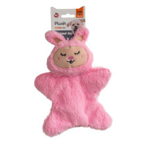 FOFOS Glove Plush Rabbit Dog Toy, Soft Fabric, Pink